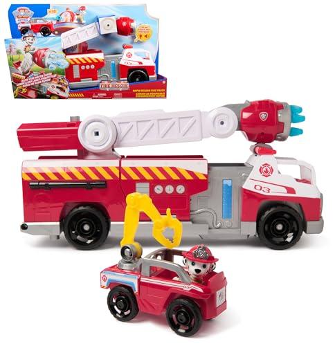 PAW PATROL Marshall deluxe tűzoltóautó oltófunkcióval, 50 cm hosszú, Marshall figurával, kis tűzoltóautóval