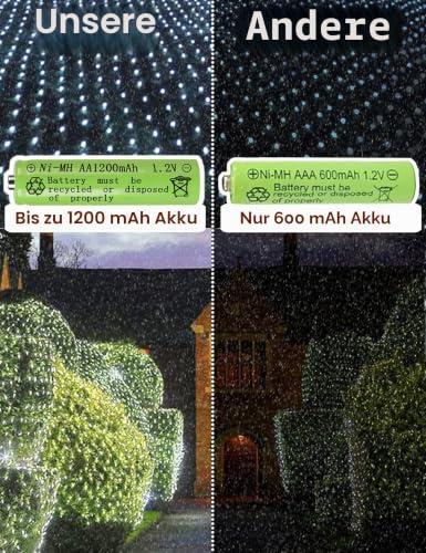 204 LED-es fényháló, 3 x 2 m, napelemes / USB-s, vízálló fényfüggöny karácsonyfára