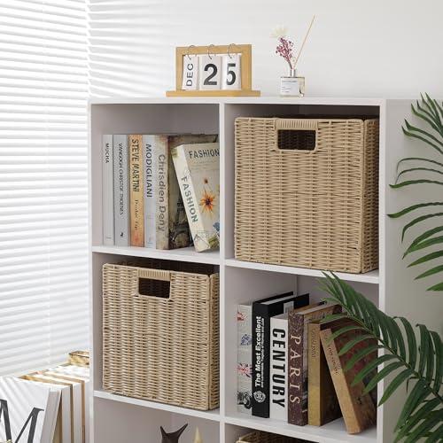 TAIMEI&G02 Kallax / Expedit polcrendszerhez fonott kosár, 30,5 x 30,5 x 30,5 cm, műanyag, összecsukható