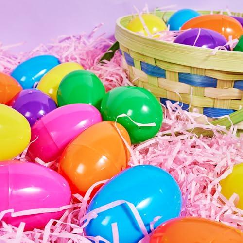 JOYIN 50 darabos, 8 cm-es nyitható műanyag húsvéti tojás tölthető, színes (üres)