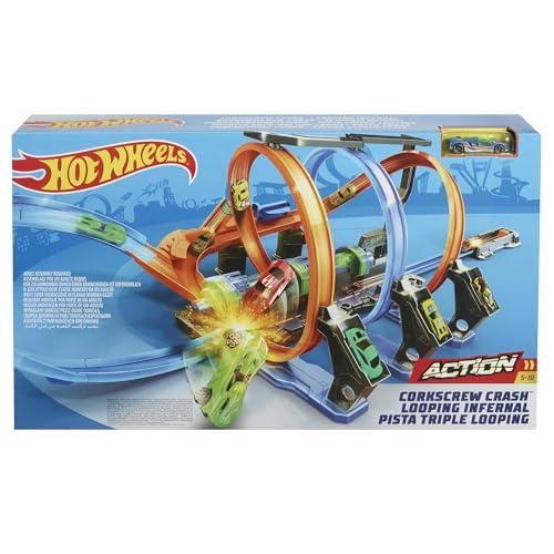 Hot Wheels Corkscrew Crash pályaszett játékautóval