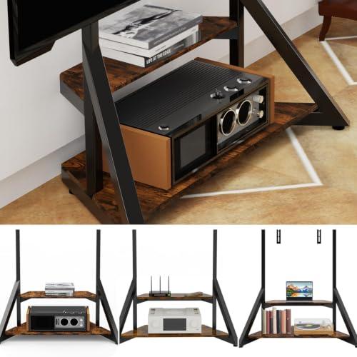 unho állítható magasságú TV-állvány AV polcokkal, 40–75" TV-hez, VESA 600 x 400 mm, max. 80 kg