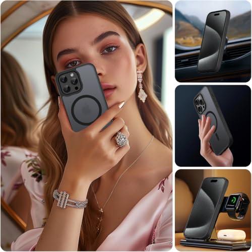 ORDA mágneses tok iPhone 15 Pro készülékhez, MagSafe kompatibilis (fekete)