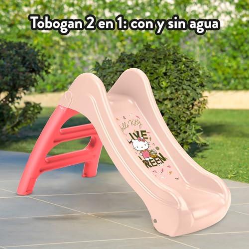 FEBER Hello Kitty csúszda kertbe, kicsiknek, csúszásmentes lépcsővel, napfény- és hőmérséklet-álló színekkel, könnyen összeszerelhető