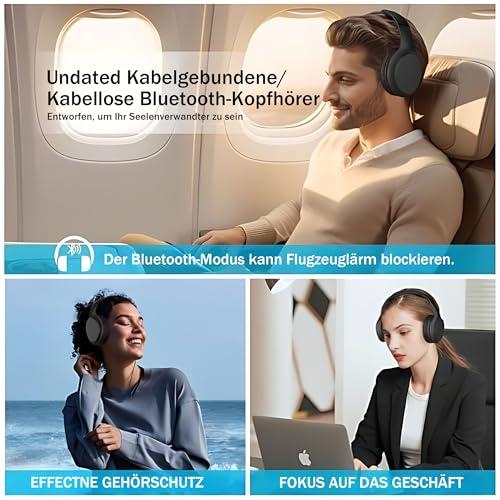 Bluetooth 5.3 fejhallgató, fül körüli, 82 órás lejátszási idővel