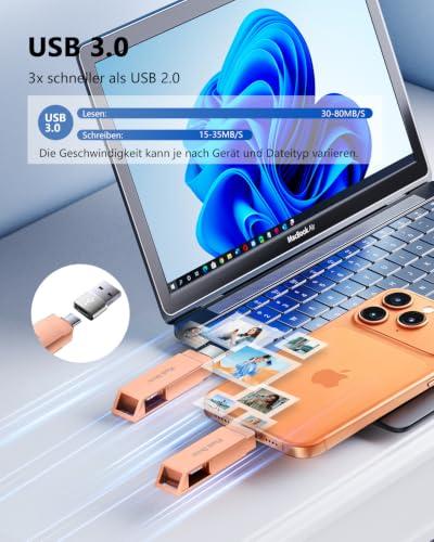 256 GB USB pendrive iPhone-hoz, USB-C és Lightning csatlakozóval, MFi-tanúsítvánnyal, alkalmazás nélkül