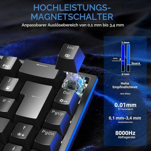 MAGIC-REFINER X68 HE 8000 Hz Rapid Trigger billentyűzet, brit kiosztás (fekete)
