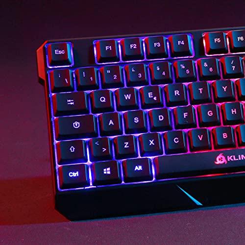 KLIM Chroma vezetékes gamer billentyűzet, olasz QWERTY kiosztás, USB, RGB világítás, új verzió (fekete)