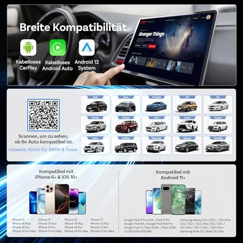 OTTOCAST Play2video Ultra 2026 AI Box, Wireless CarPlay & Android Car Adapter with YouTube, Prime Video, WiFi 6, Plug & Play, 4GB + 32GB for