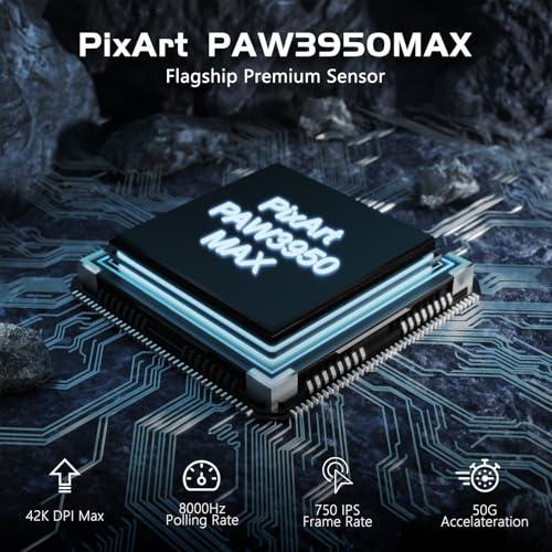 Attack Shark R6 vezeték nélküli gamer egér PixArt PAW3950 MAX szenzorral