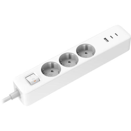 Xiaomi Power Strip 2C1A elosztó BHR07UKEU, 3 aljzat, 2 USB, 1 USB-C, 1,4 m (fehér)