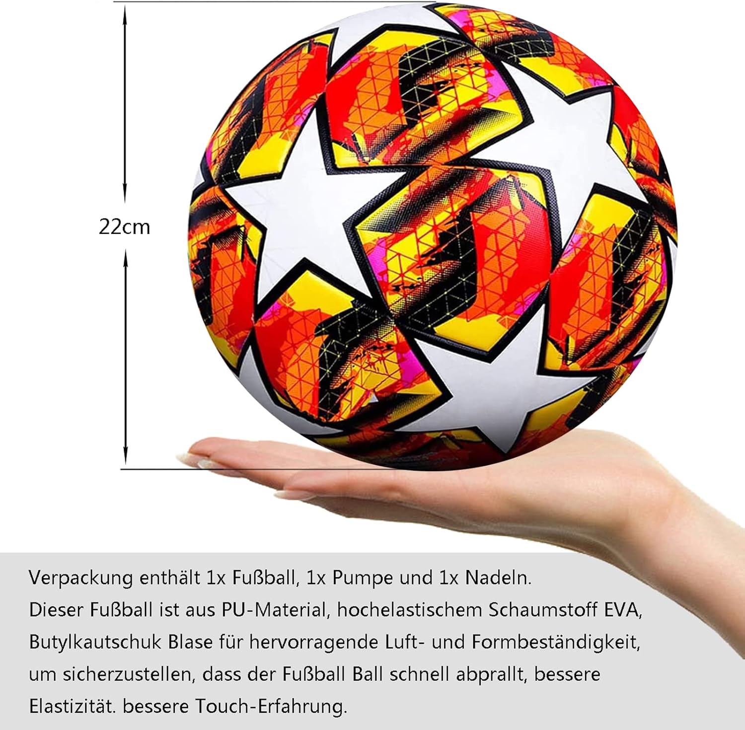 CNSTZX futball labda méret 5, beltéri és kültéri edzőlabda