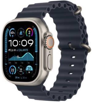 Apple Watch Ultra 2 Cellular okosóra, 49 mm, MX4D3TY/A (természetes titán tok, navy Ocean Band)