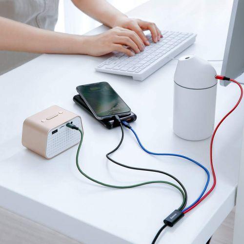 Baseus CA1T4-B01 4 az 1-ben kábel, Lightning + 2 x USB-C + Micro USB, 3,5A, 1,2 m (fekete)