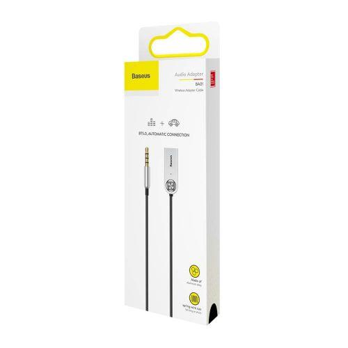 Baseus BA01 USB + vezeték nélküli adapter 3,5 mm jack csatlakozóhoz, kábellel (CABA01-01, fekete)