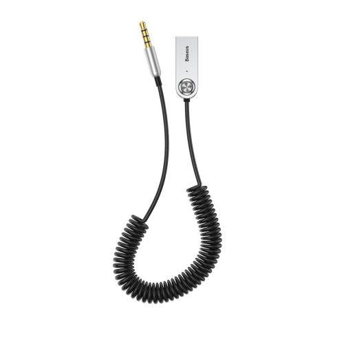Baseus BA01 USB + vezeték nélküli adapter 3,5 mm jack csatlakozóhoz, kábellel (CABA01-01, fekete)