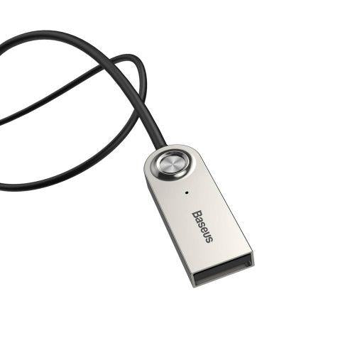 Baseus BA01 USB + vezeték nélküli adapter 3,5 mm jack csatlakozóhoz, kábellel (CABA01-01, fekete)