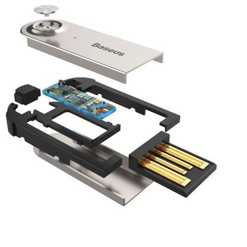 Baseus BA01 USB + vezeték nélküli adapter 3,5 mm jack csatlakozóhoz, kábellel (CABA01-01, fekete)