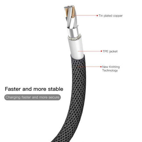 Baseus Yiven Lightning kábel, 2A, 1,2 m (CALYW-01) (fekete)