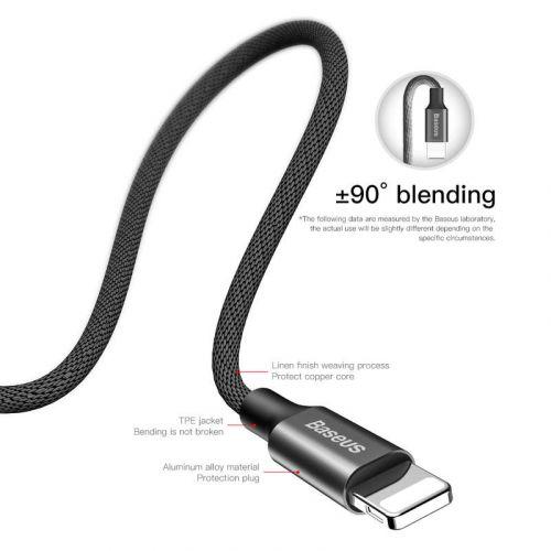 Baseus Yiven Lightning kábel, 2A, 1,2 m (CALYW-01) (fekete)