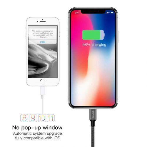 Baseus Yiven Lightning kábel, 2A, 1,2 m (CALYW-01) (fekete)