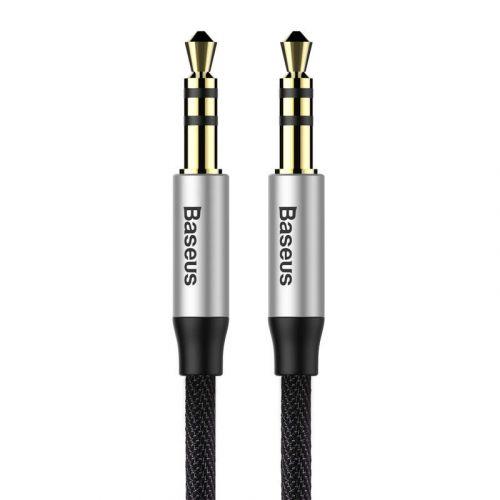 Baseus Yiven M30 audio kábel, 3,5 mm, 1 m (CAM30-BS1) (ezüst/fekete)