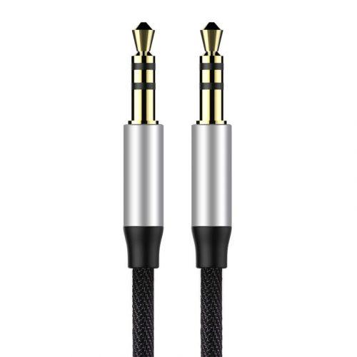 Baseus Yiven M30 audio kábel, 3,5 mm, 1 m (CAM30-BS1) (ezüst/fekete)