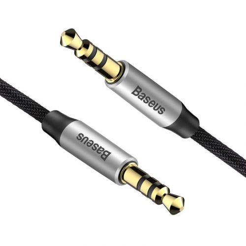 Baseus Yiven M30 audio kábel, 3,5 mm, 1 m (CAM30-BS1) (ezüst/fekete)