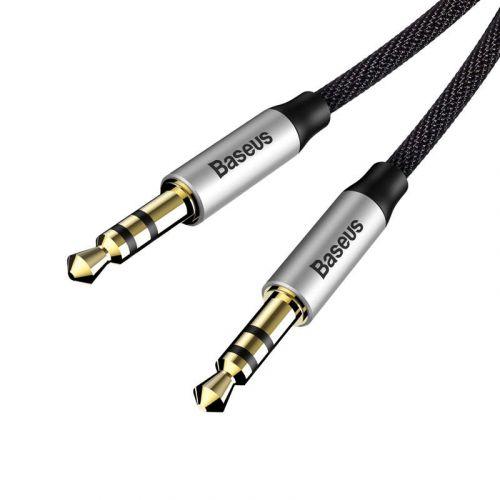 Baseus Yiven M30 audio kábel, 3,5 mm, 1 m (CAM30-BS1) (ezüst/fekete)