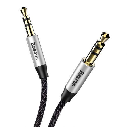 Baseus Yiven M30 audio kábel, 3,5 mm, 1 m (CAM30-BS1) (ezüst/fekete)