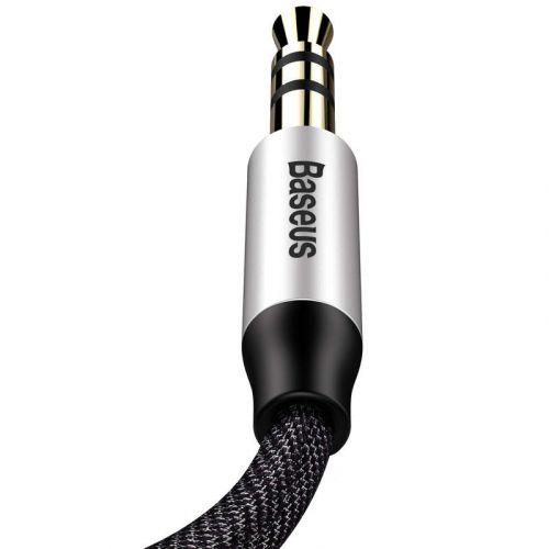 Baseus Yiven M30 audio kábel, 3,5 mm, 1 m (CAM30-BS1) (ezüst/fekete)