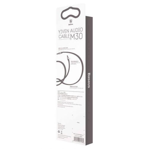 Baseus Yiven M30 audio kábel, 3,5 mm, 1 m (CAM30-BS1) (ezüst/fekete)
