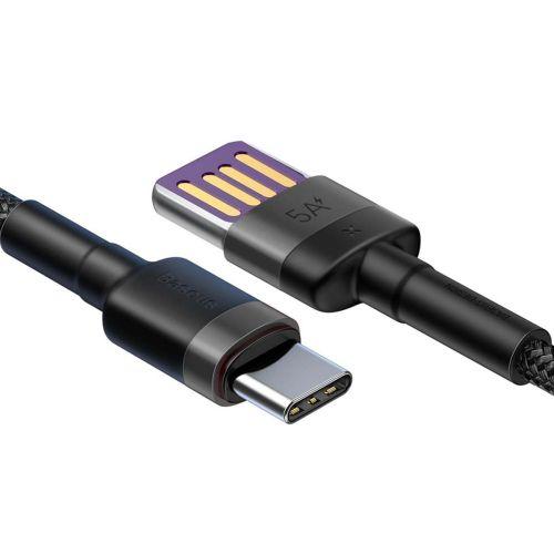 Baseus SuperCharge CATKLF-PG1 USB-C kábel, 40 W, PD 3.0, QC 3.0, 1 m (szürke/fekete)