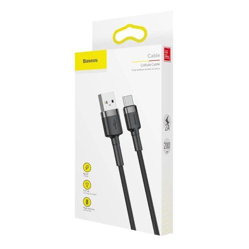 Baseus Cafule USB-A / USB-C kábel, 2A, 3 m, CATKLF-UG1 (szürke/fekete)