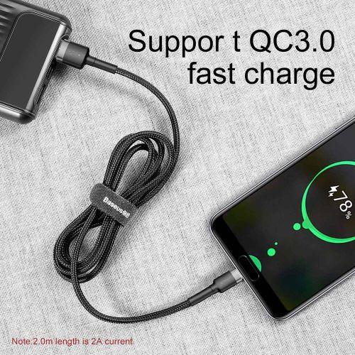 Baseus Cafule USB-A / USB-C kábel, 2A, 3 m, CATKLF-UG1 (szürke/fekete)