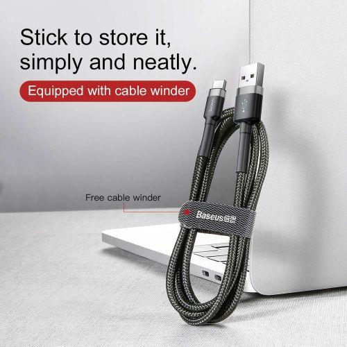 Baseus Cafule USB-A / USB-C kábel, 2A, 3 m, CATKLF-UG1 (szürke/fekete)