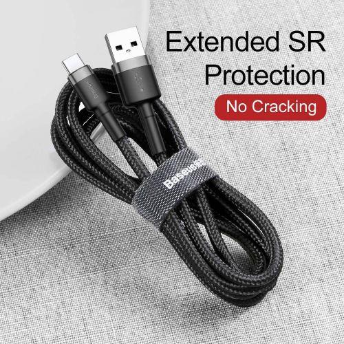 Baseus Cafule USB-A / USB-C kábel, 2A, 3 m, CATKLF-UG1 (szürke/fekete)
