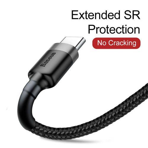 Baseus Cafule USB-A / USB-C kábel, 2A, 3 m, CATKLF-UG1 (szürke/fekete)