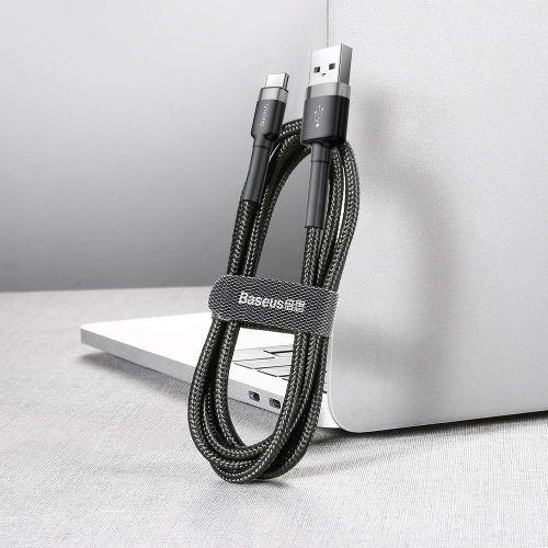 Baseus Cafule USB-A / USB-C kábel, 2A, 3 m, CATKLF-UG1 (szürke/fekete)