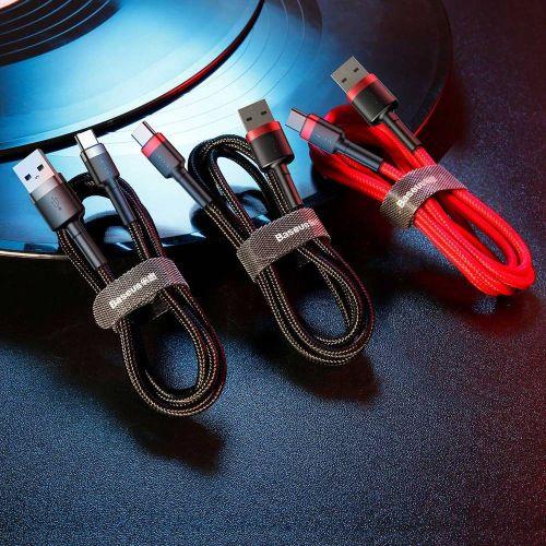 Baseus Cafule USB-A / USB-C kábel, 2A, 3 m, CATKLF-UG1 (szürke/fekete)