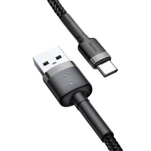 Baseus Cafule USB-A / USB-C kábel, 2A, 3 m, CATKLF-UG1 (szürke/fekete)