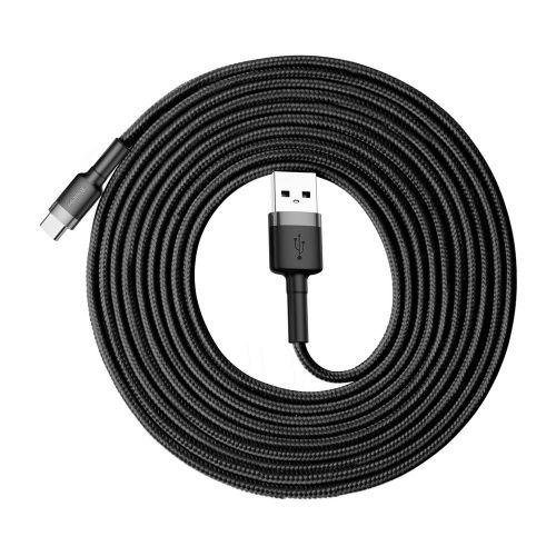Baseus Cafule USB-A / USB-C kábel, 2A, 3 m, CATKLF-UG1 (szürke/fekete)