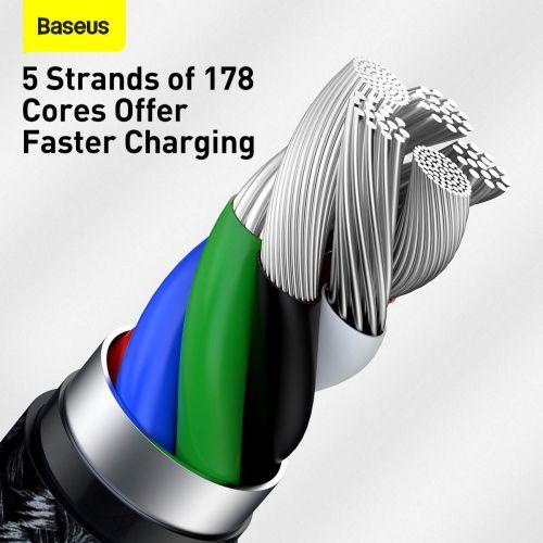 Baseus Cafule sorozatú USB-C – Lightning fém adatkábel, PD 20W, 1 m (CATLJK-A01) (fekete)