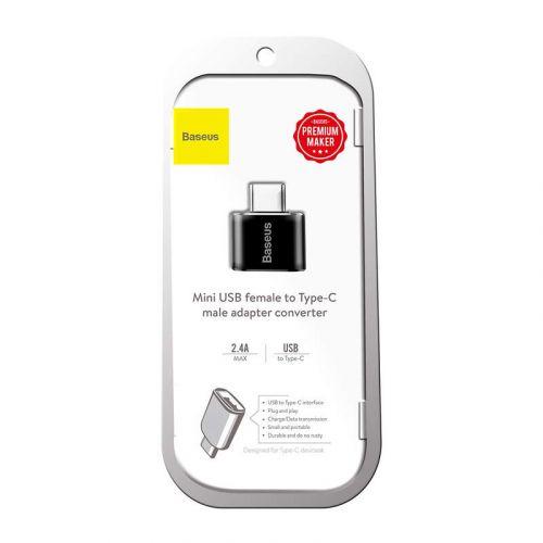 Baseus USB anya – USB-C apa adapter (CATOTG-01) (fekete)