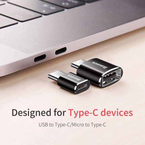 Baseus USB anya – USB-C apa adapter (CATOTG-01) (fekete)