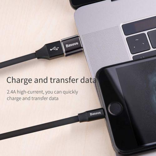 Baseus USB anya – USB-C apa adapter (CATOTG-01) (fekete)