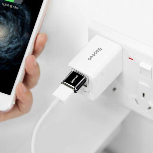 Baseus USB anya – USB-C apa adapter (CATOTG-01) (fekete)