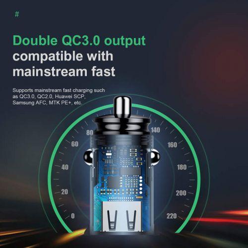 Baseus Circular autós töltő, 2x USB-A, Quick Charge 3.0, 30 W (CCALL-YD01) (fekete)