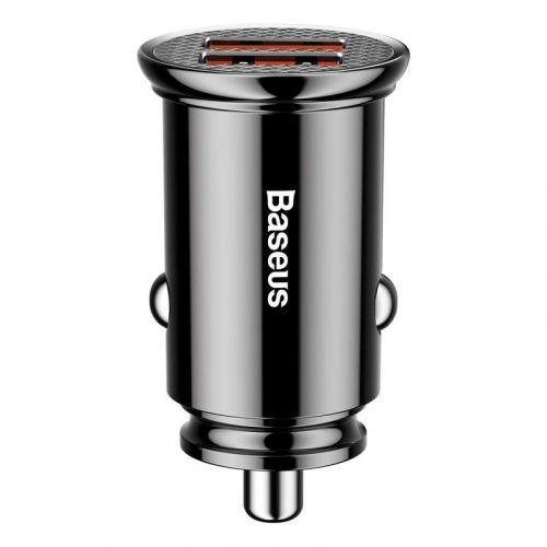 Baseus Circular autós töltő, 2x USB-A, Quick Charge 3.0, 30 W (CCALL-YD01) (fekete)