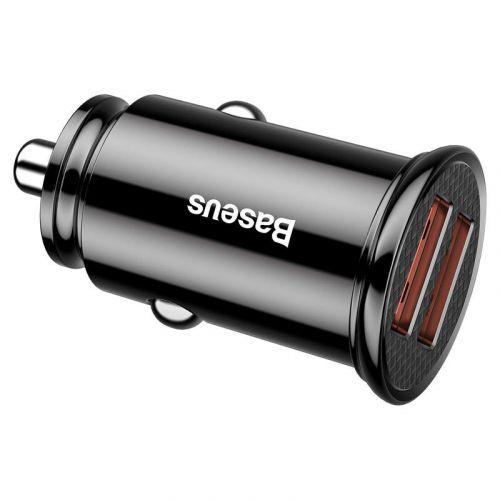 Baseus Circular autós töltő, 2x USB-A, Quick Charge 3.0, 30 W (CCALL-YD01) (fekete)